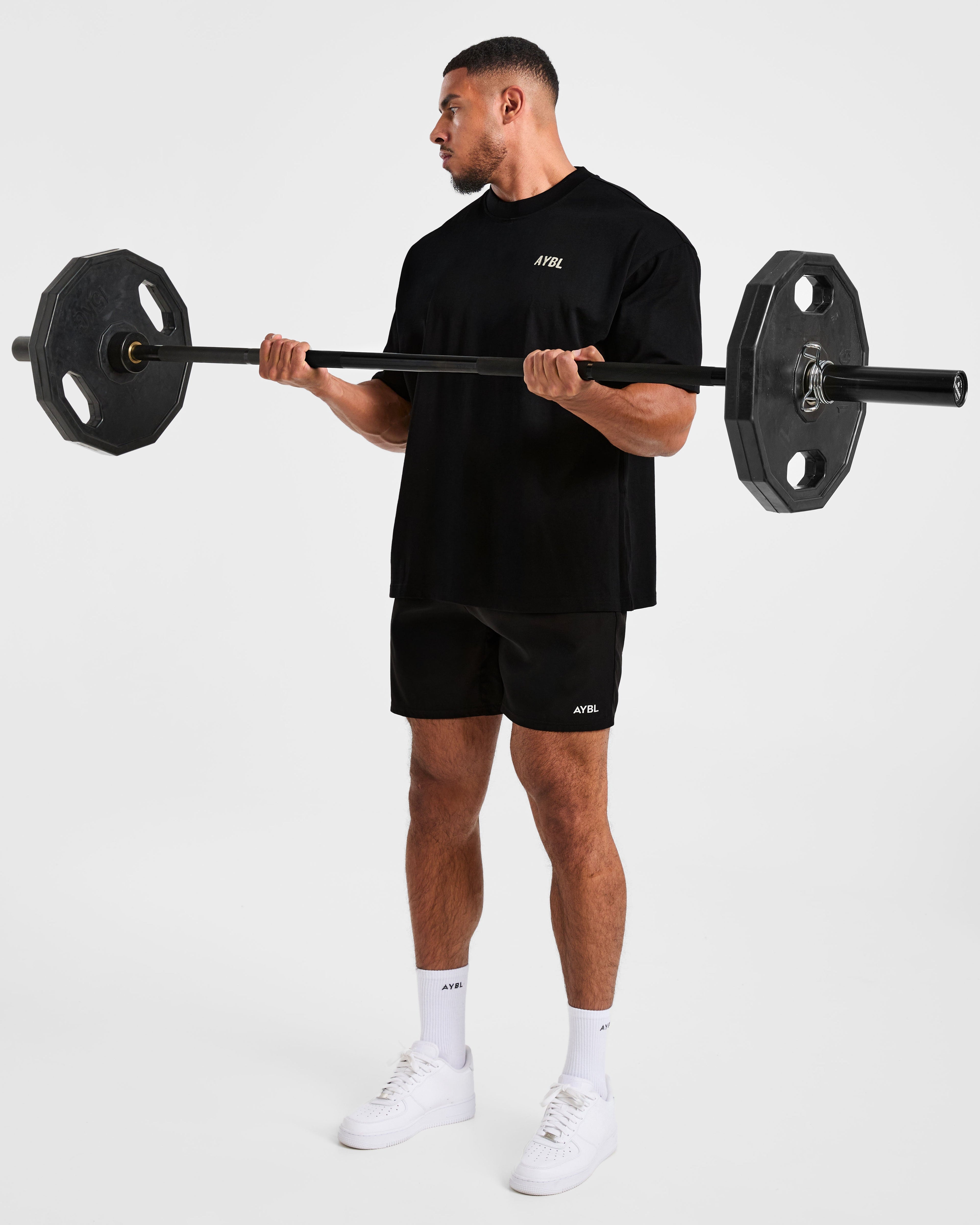 Lift Heavy Oversized T Shirt - Black/Off White