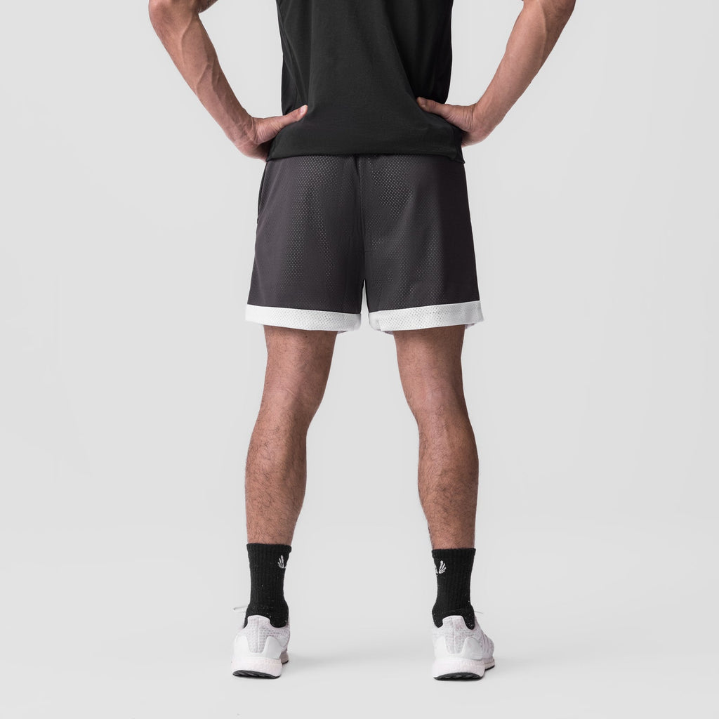 0795. SilverPlus™ Mesh Reversible Short - Raven/White