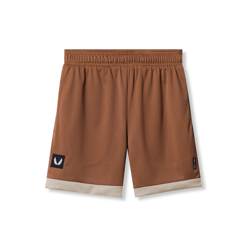 0795. SilverPlus™ Mesh Reversible Short - Rust/Beige