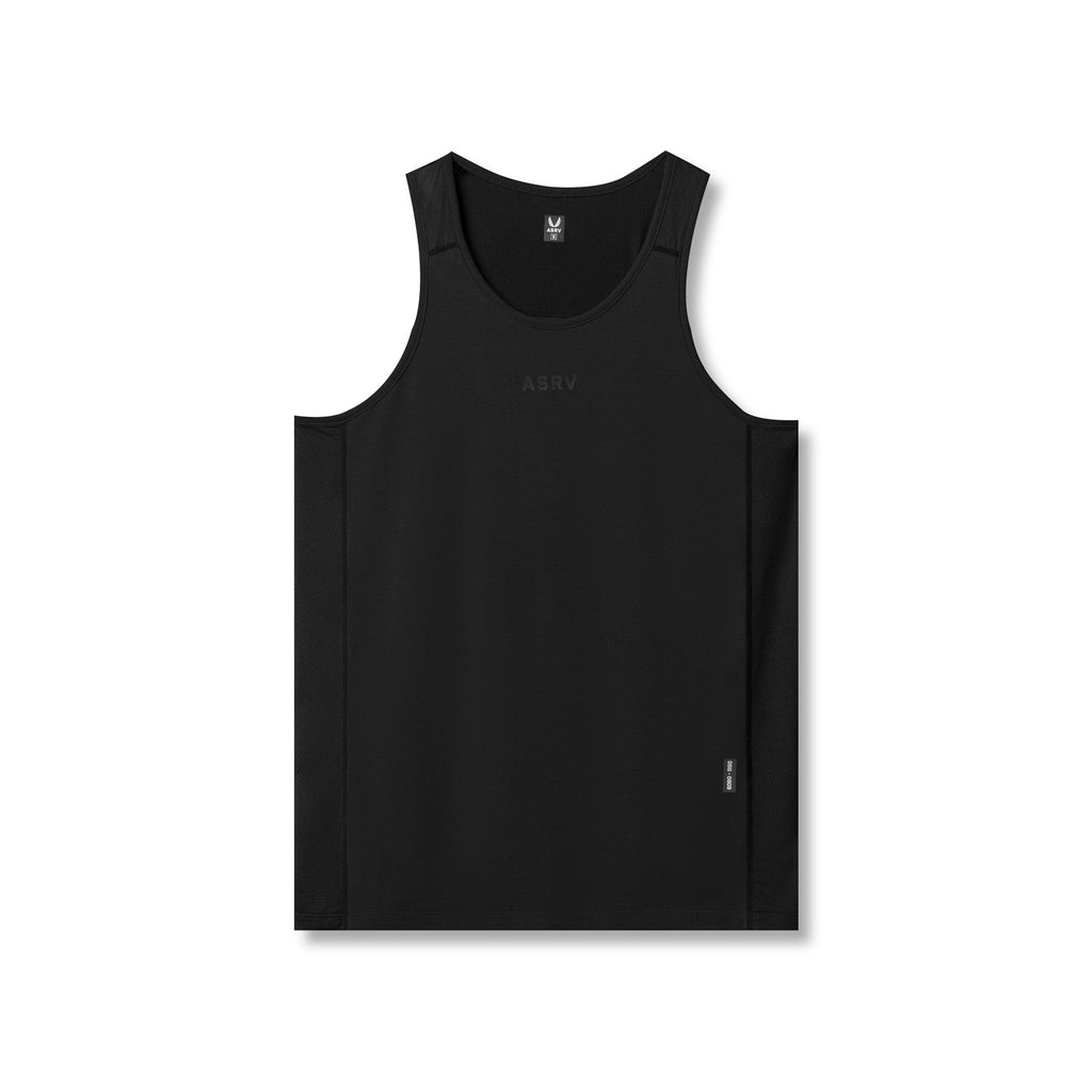 0809. Supima® Mesh Panel Training Singlet - Black