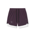 0866. Tetra-Lite® 7" Liner Short - Deep Purple "Cyber"/White