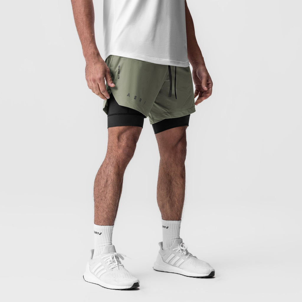 0866. Tetra-Lite® 7" Liner Short - Sage "ASRV"/Black