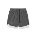 0866. Tetra-Lite® 7" Liner Short - Space Grey "Cyber"/White