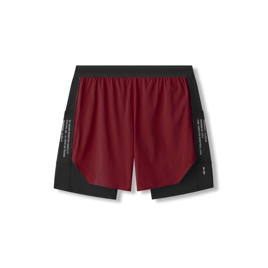 0953. Aerotex™ Hybrid Liner Short - Crimson/Black