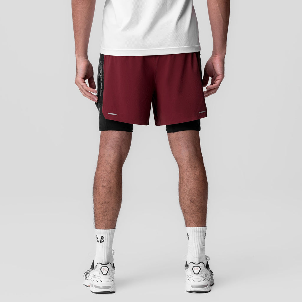 0953. Aerotex™ Hybrid Liner Short - Crimson/Black