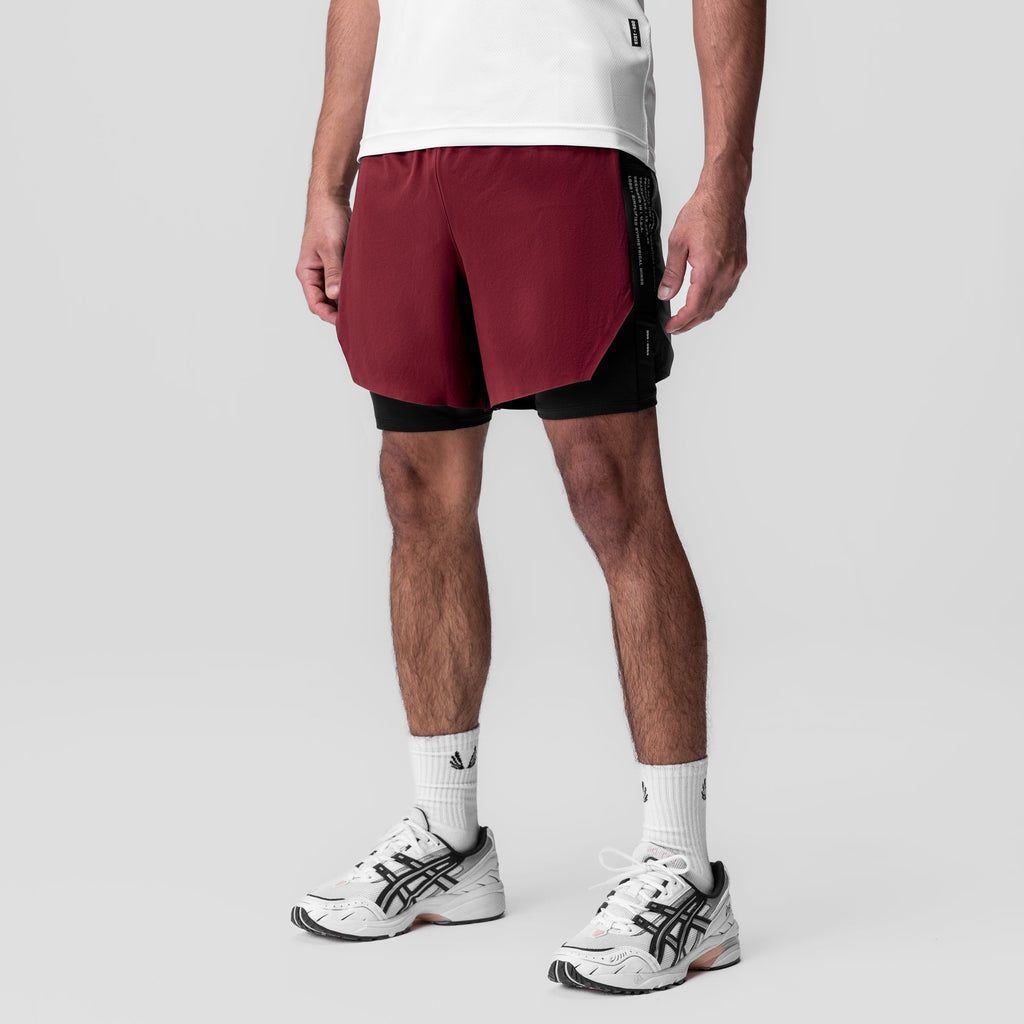 0953. Aerotex™ Hybrid Liner Short - Crimson/Black