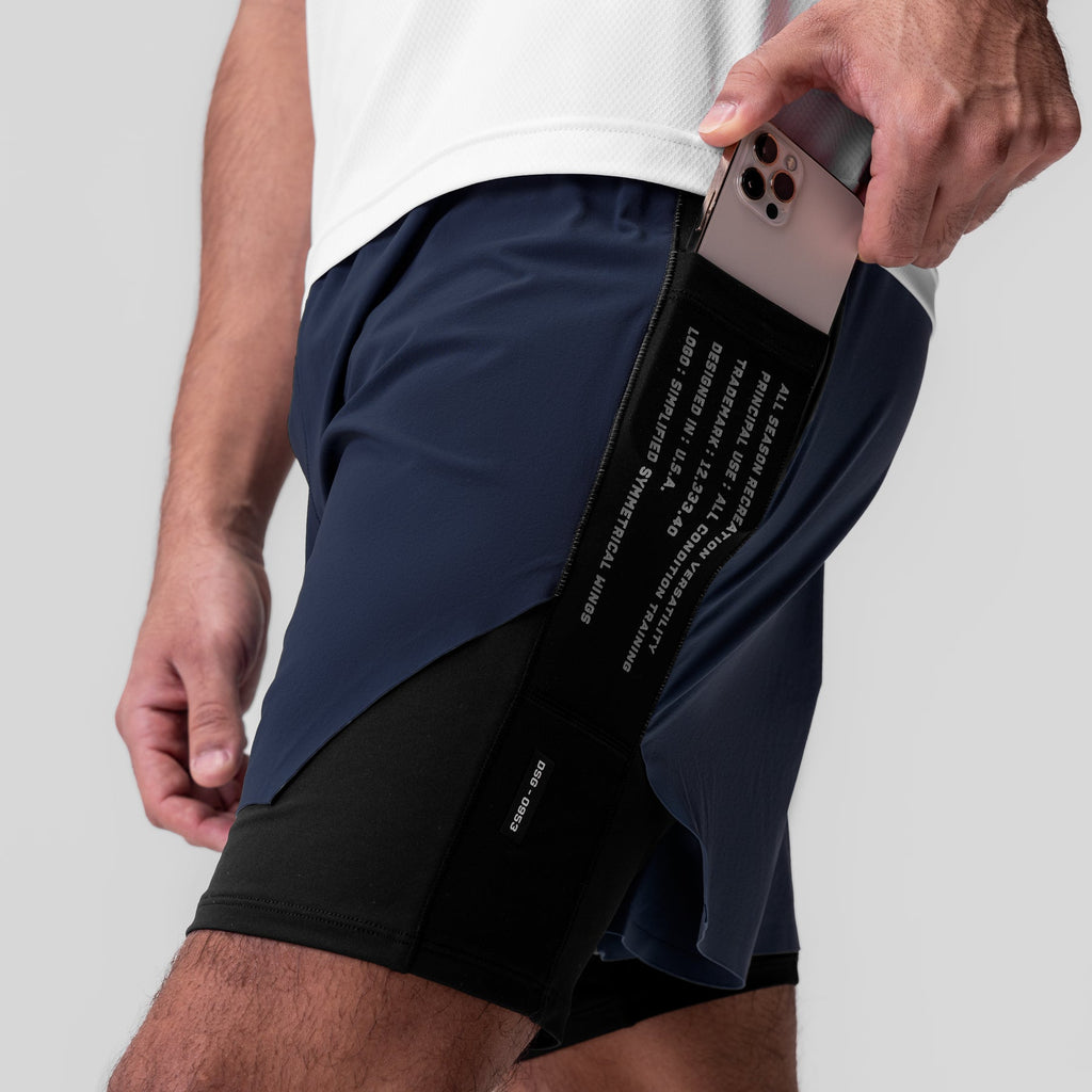 0953. Aerotex™ Hybrid Liner Short - Navy/Black
