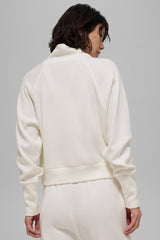 Waffle Weekend Escape Mock Neck Long Sleeve - Ivory